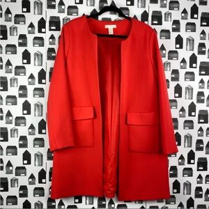 H & M blood orange, long blazer style jacket / dress coat